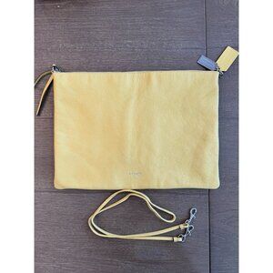 COACH M1382 29461 Bleecker Daily Shoulder Bag Clutch Leather Yellow RARE MINT